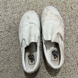 White slip on vans